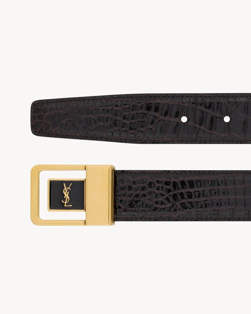 la 66 buckle belt in crocodile-embossed leather - Image 2